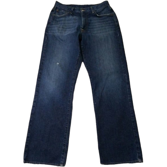 Lucky Brand~Mens 32'"×32"~Blue Distressed DUNGAREES Jeans Classic Fit Regular - Picture 1 of 10